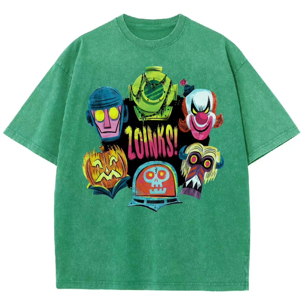 "Zoinks!" Scooby-Doo Villain Masks Washed T-Shirt