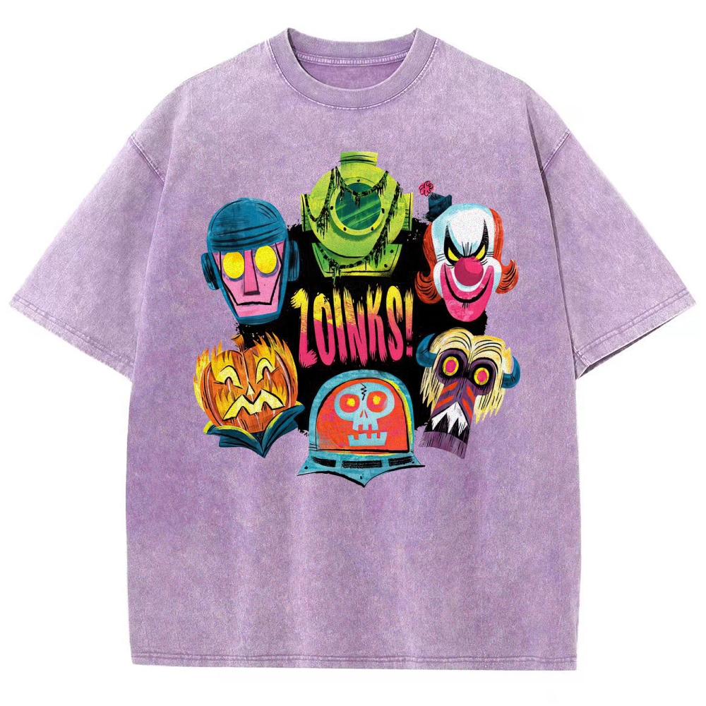"Zoinks!" Scooby-Doo Villain Masks Washed T-Shirt