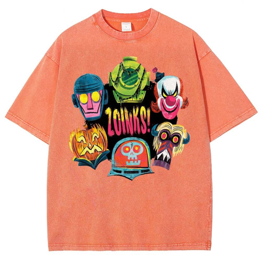 "Zoinks!" Scooby-Doo Villain Masks Washed T-Shirt