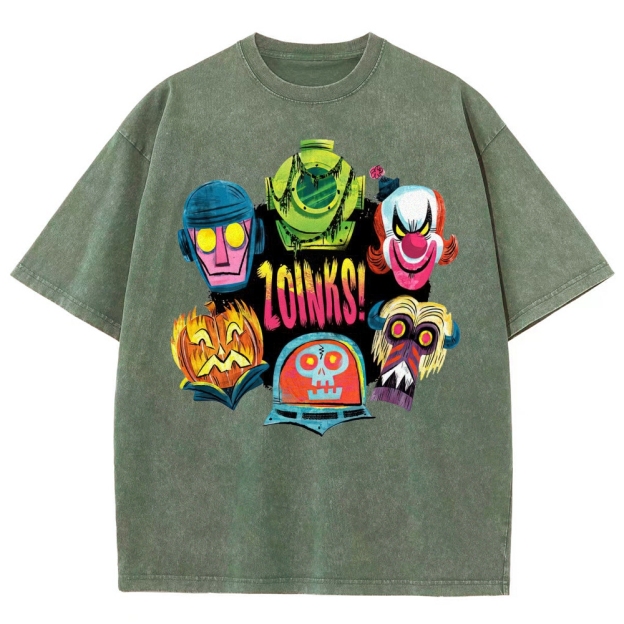 "Zoinks!" Scooby-Doo Villain Masks Washed T-Shirt