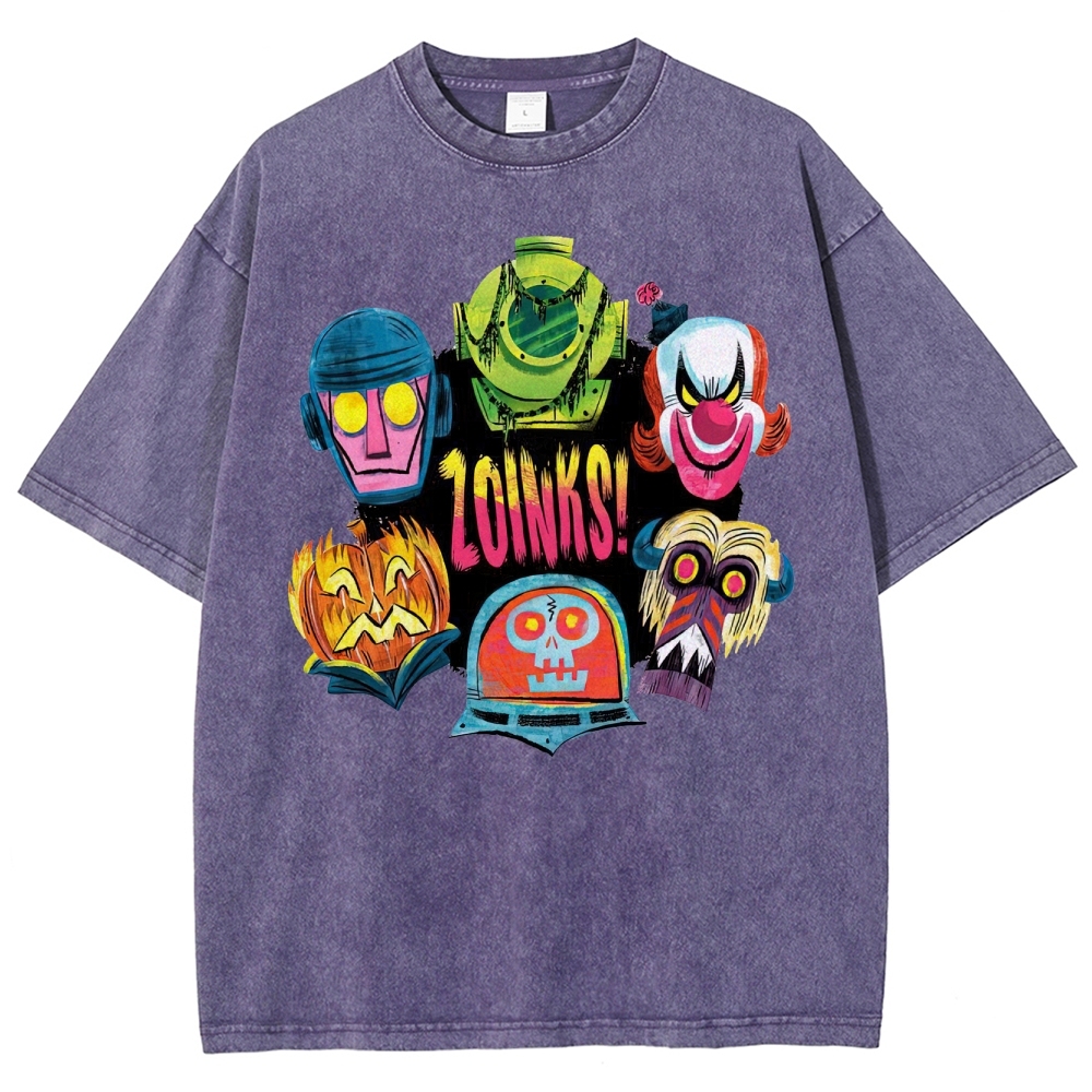 "Zoinks!" Scooby-Doo Villain Masks Washed T-Shirt