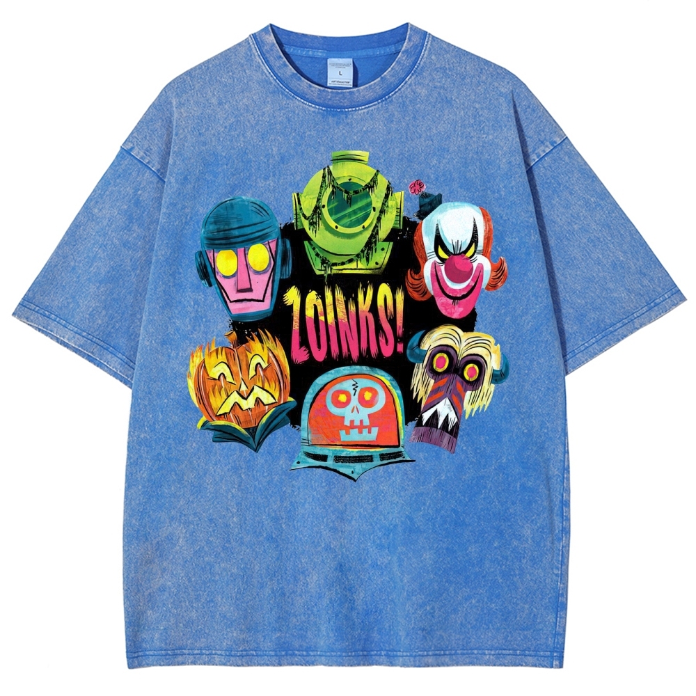 "Zoinks!" Scooby-Doo Villain Masks Washed T-Shirt