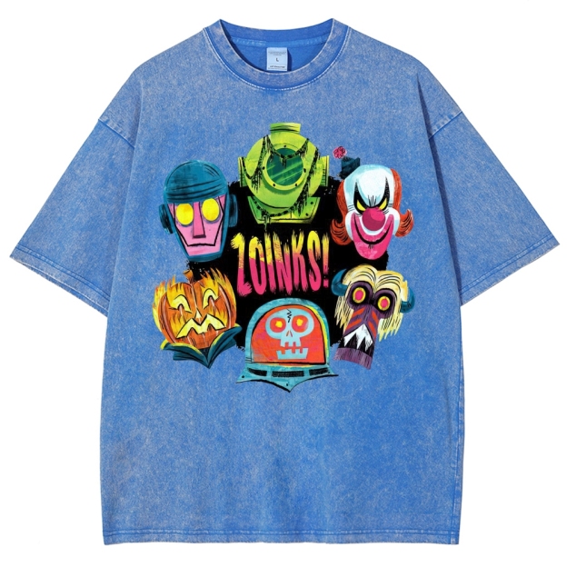 "Zoinks!" Scooby-Doo Villain Masks Washed T-Shirt