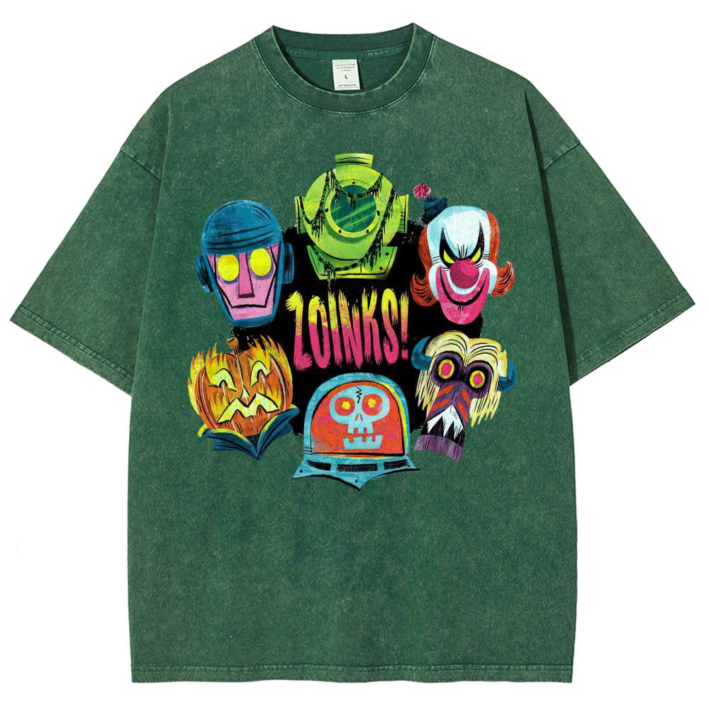 "Zoinks!" Scooby-Doo Villain Masks Washed T-Shirt