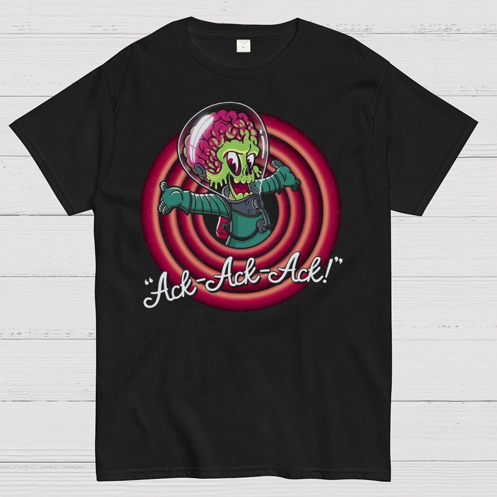 "Ack-Ack-Ack!" Retro Martian Invader Cotton T-shirt