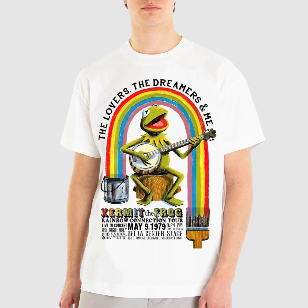 "Rainbow Connection Tour" Kermit the Frog Cotton T-shirt 