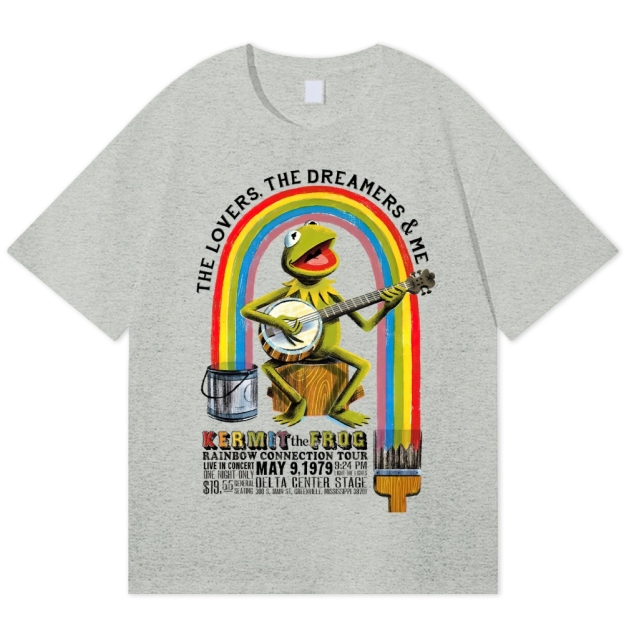 "Rainbow Connection Tour" Kermit the Frog Cotton T-shirt 