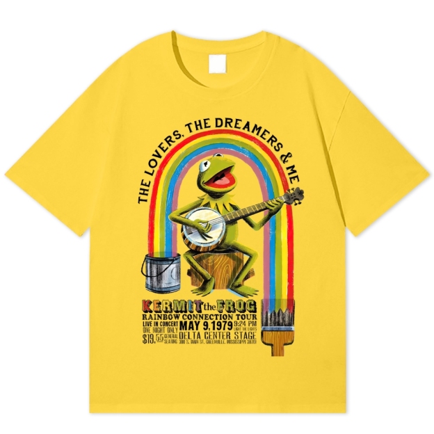 "Rainbow Connection Tour" Kermit the Frog Cotton T-shirt 
