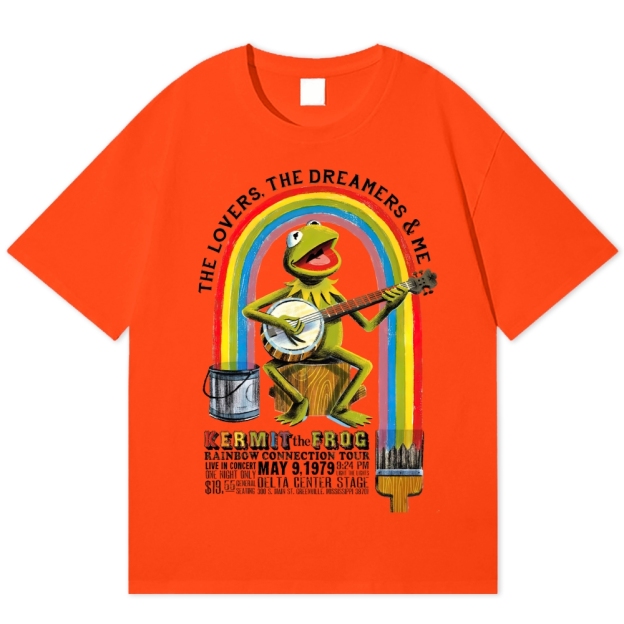 "Rainbow Connection Tour" Kermit the Frog Cotton T-shirt 