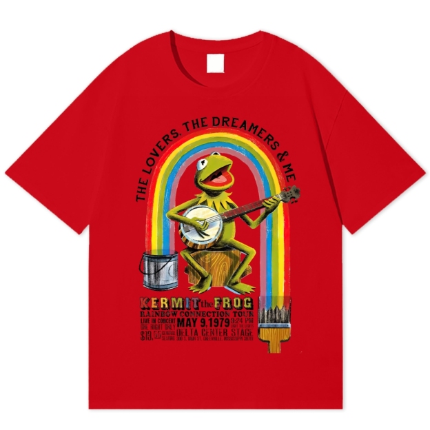 "Rainbow Connection Tour" Kermit the Frog Cotton T-shirt 