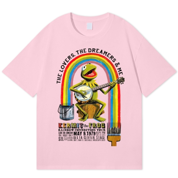 "Rainbow Connection Tour" Kermit the Frog Cotton T-shirt 
