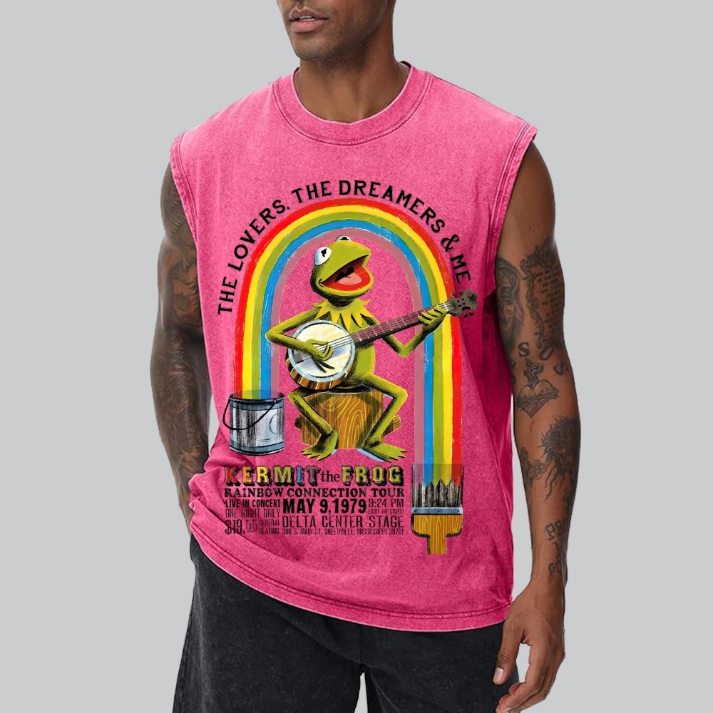"Rainbow Connection Tour" Kermit the Frog Washed Vest