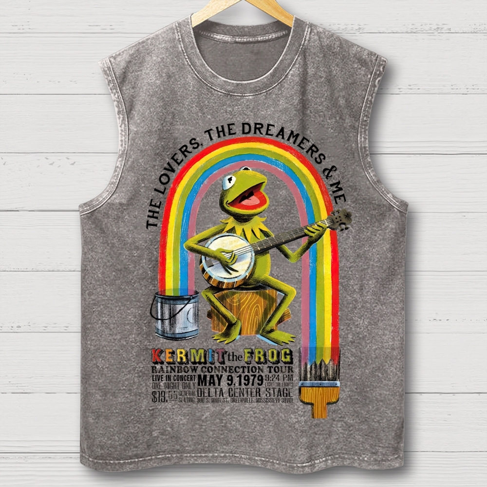"Rainbow Connection Tour" Kermit the Frog Washed Vest