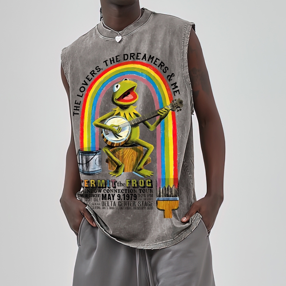 "Rainbow Connection Tour" Kermit the Frog Washed Vest