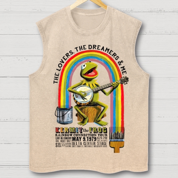 "Rainbow Connection Tour" Kermit the Frog Washed Vest