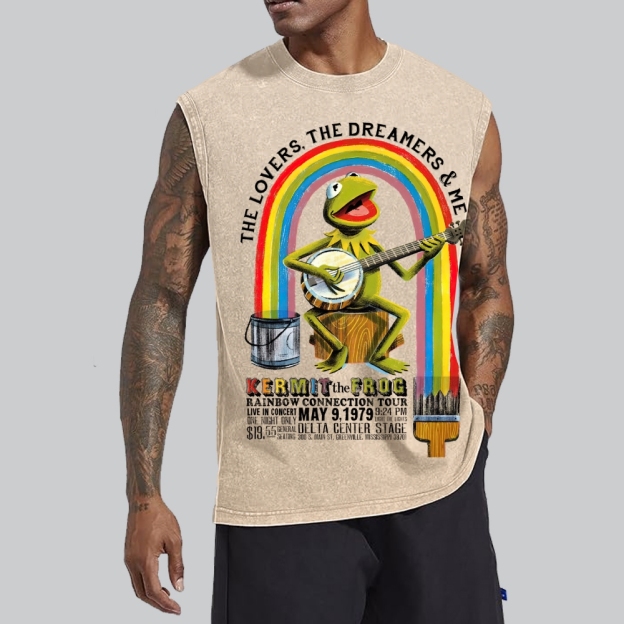 "Rainbow Connection Tour" Kermit the Frog Washed Vest