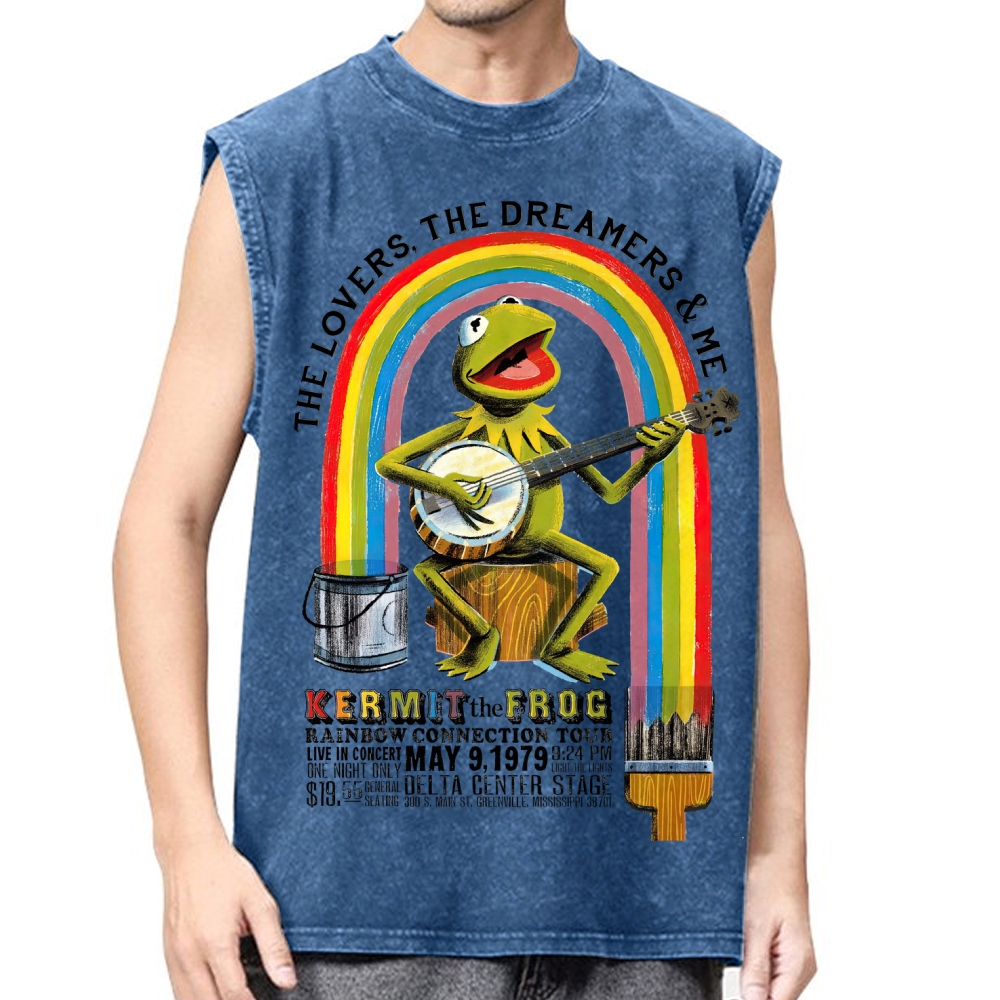 "Rainbow Connection Tour" Kermit the Frog Washed Vest