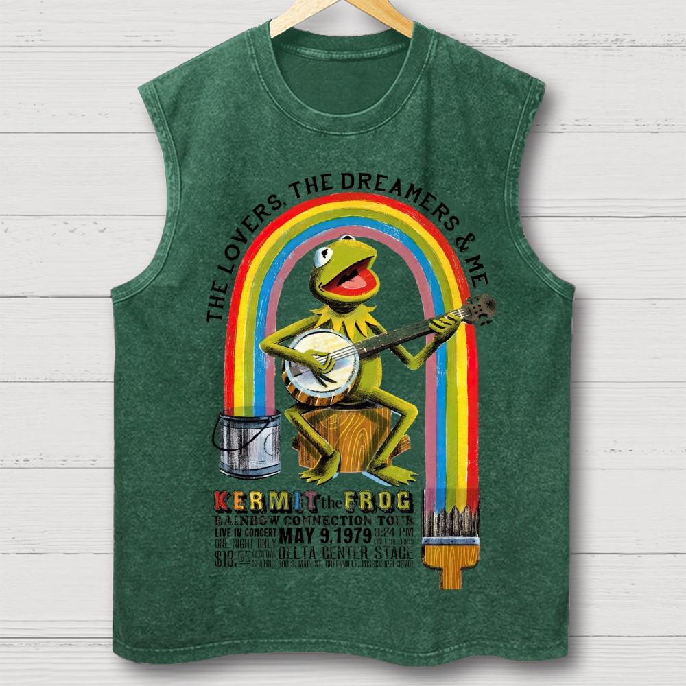 "Rainbow Connection Tour" Kermit the Frog Washed Vest