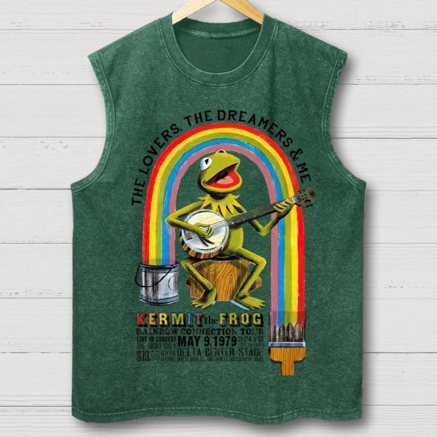 "Rainbow Connection Tour" Kermit the Frog Washed Vest