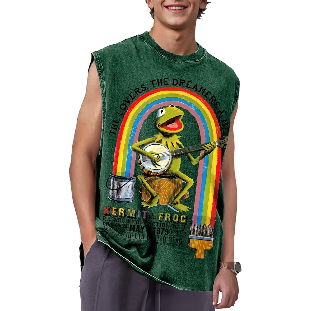 "Rainbow Connection Tour" Kermit the Frog Washed Vest