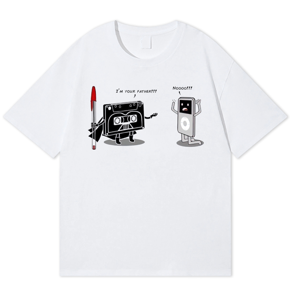 "I'm Your Father" Cassette vs iPod Parody Cotton T-shirt