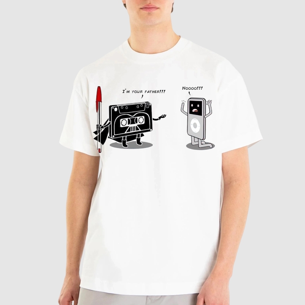 "I'm Your Father" Cassette vs iPod Parody Cotton T-shirt