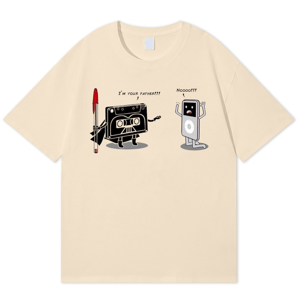 "I'm Your Father" Cassette vs iPod Parody Cotton T-shirt