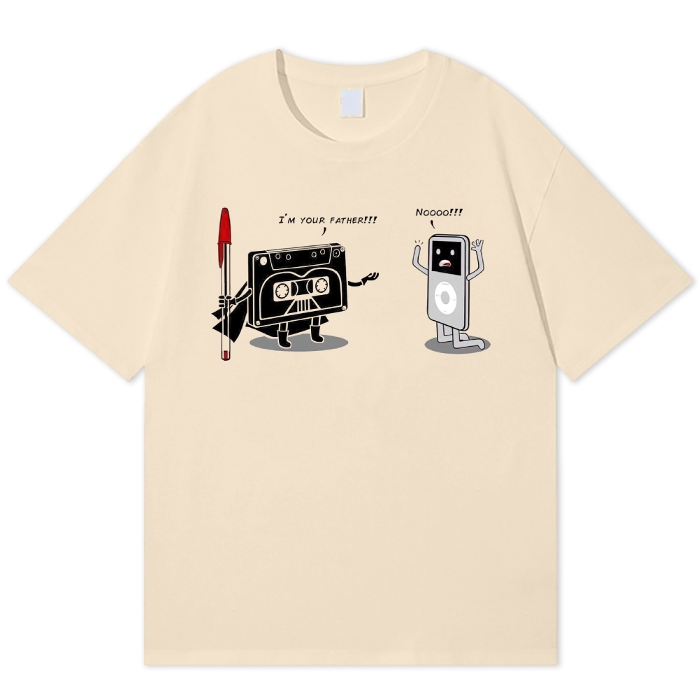 "I'm Your Father" Cassette vs iPod Parody Cotton T-shirt