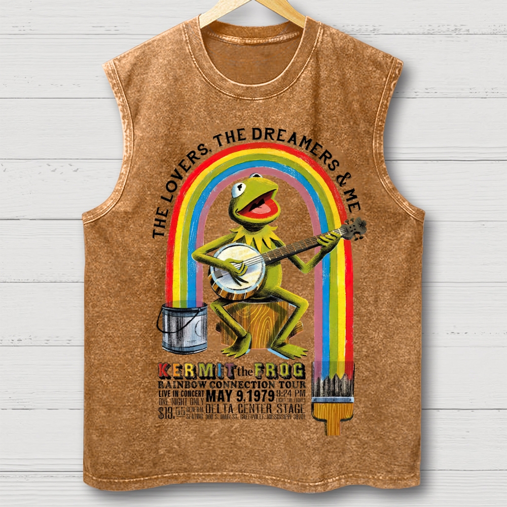 "Rainbow Connection Tour" Kermit the Frog Washed Vest