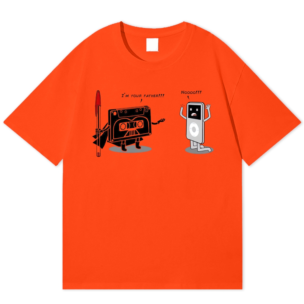 "I'm Your Father" Cassette vs iPod Parody Cotton T-shirt