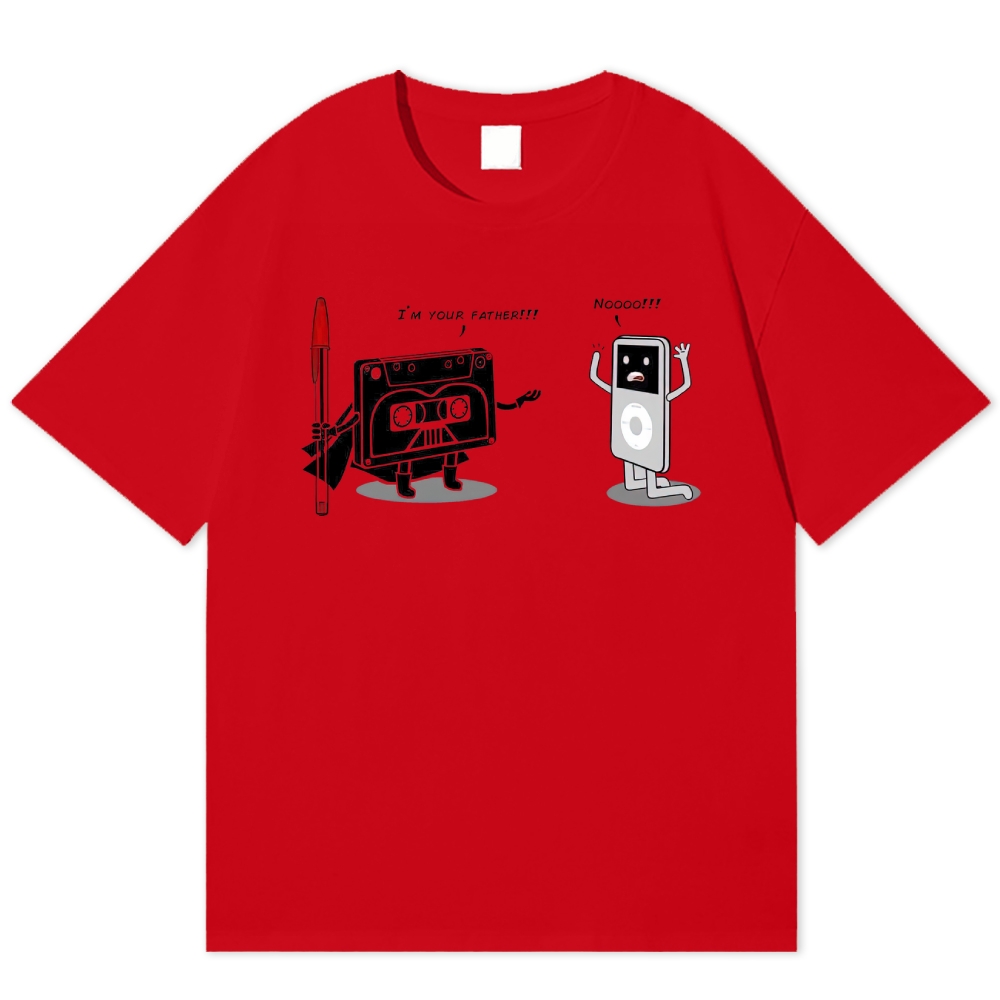 "I'm Your Father" Cassette vs iPod Parody Cotton T-shirt