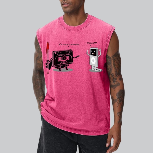 "I'm Your Father" Cassette vs iPod Parody Cotton T-shirt Washed Vest