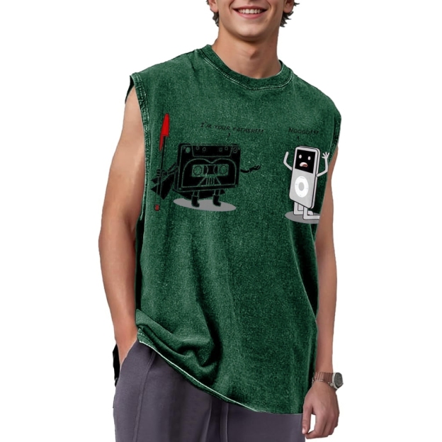 "I'm Your Father" Cassette vs iPod Parody Cotton T-shirt Washed Vest