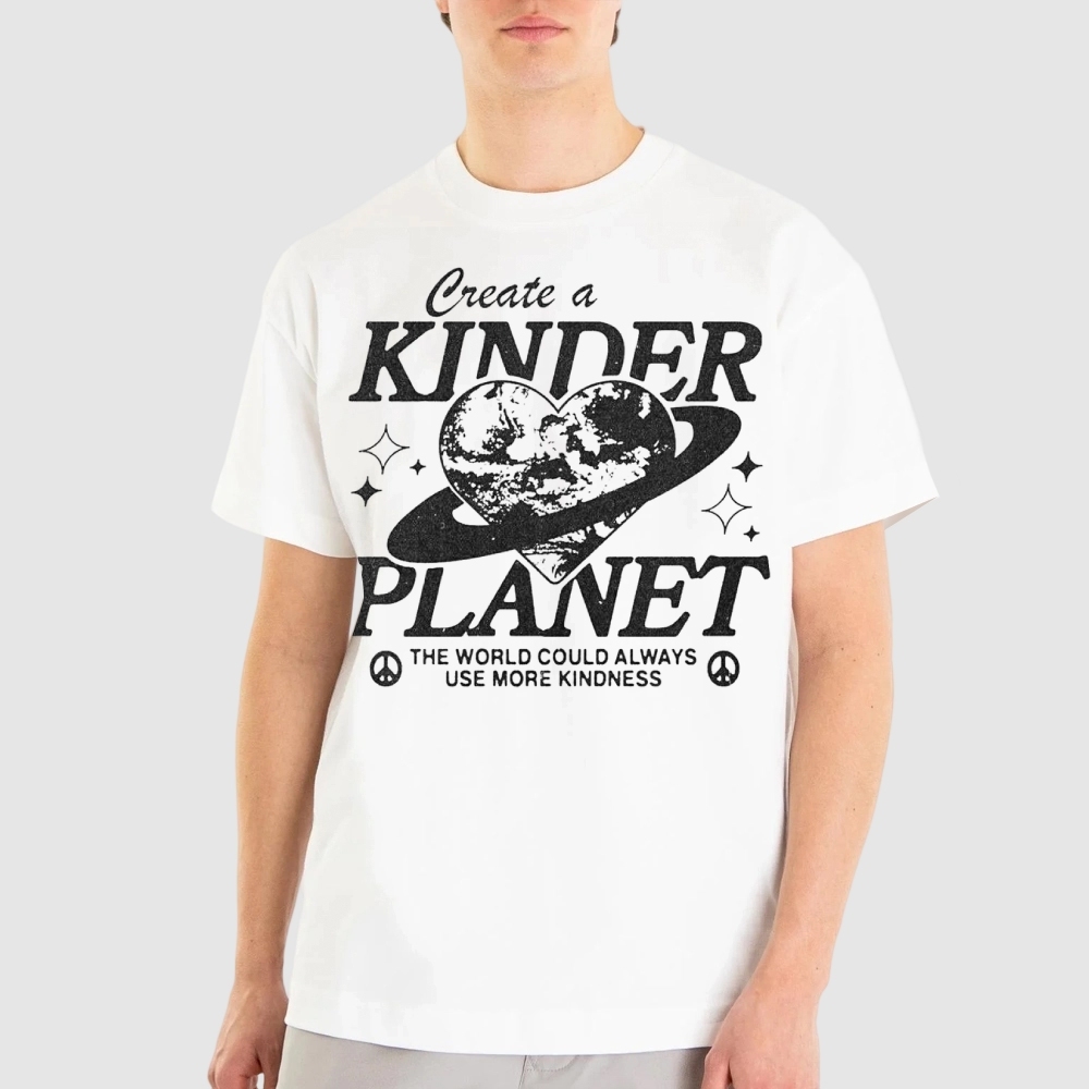 "Create a Kinder Planet" Peace Cotton T-shirt