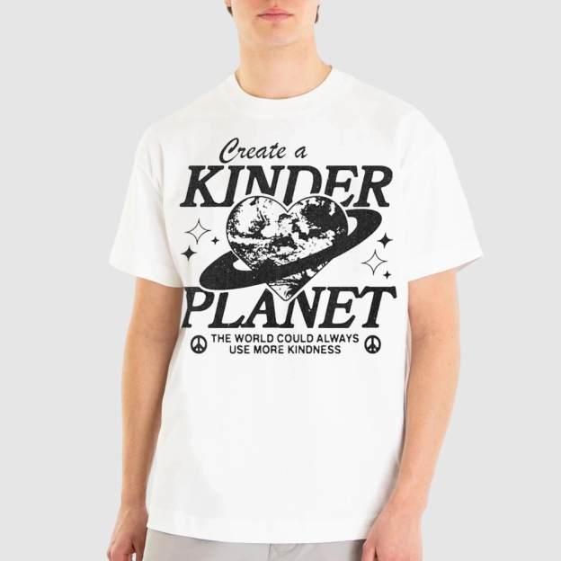 "Create a Kinder Planet" Peace Cotton T-shirt