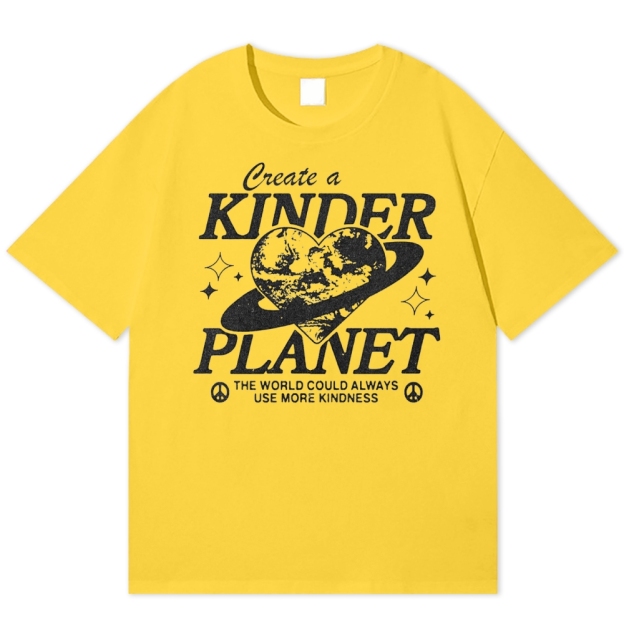 "Create a Kinder Planet" Peace Cotton T-shirt
