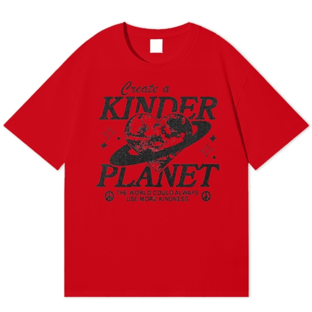 "Create a Kinder Planet" Peace Cotton T-shirt