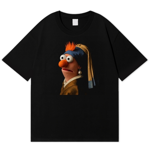 "Ernie with a Pearl Earring" Art Parody Cotton T-shirt