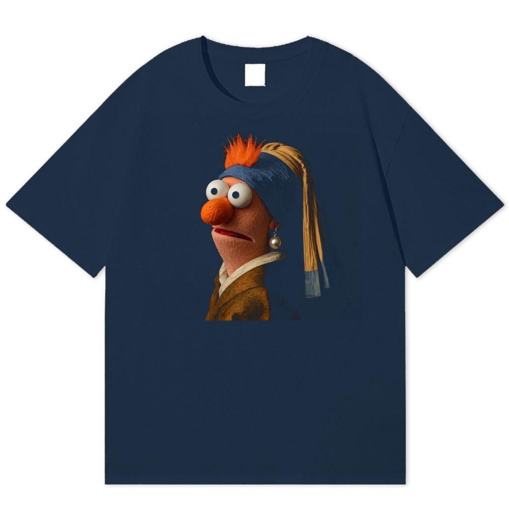 "Ernie with a Pearl Earring" Art Parody Cotton T-shirt