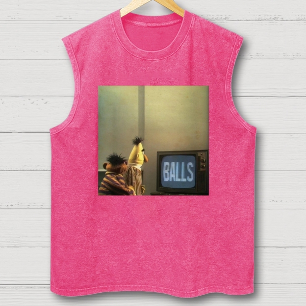 "Balls" Bert & Ernie Meme Cotton T-shirt Washed Vest