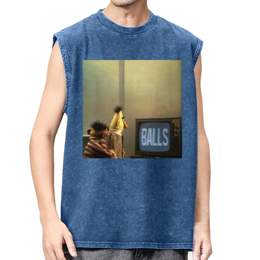 "Balls" Bert & Ernie Meme Cotton T-shirt Washed Vest