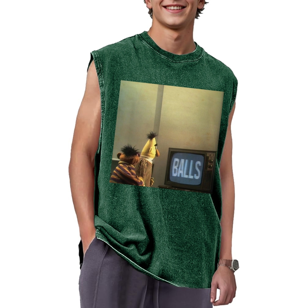 "Balls" Bert & Ernie Meme Cotton T-shirt Washed Vest