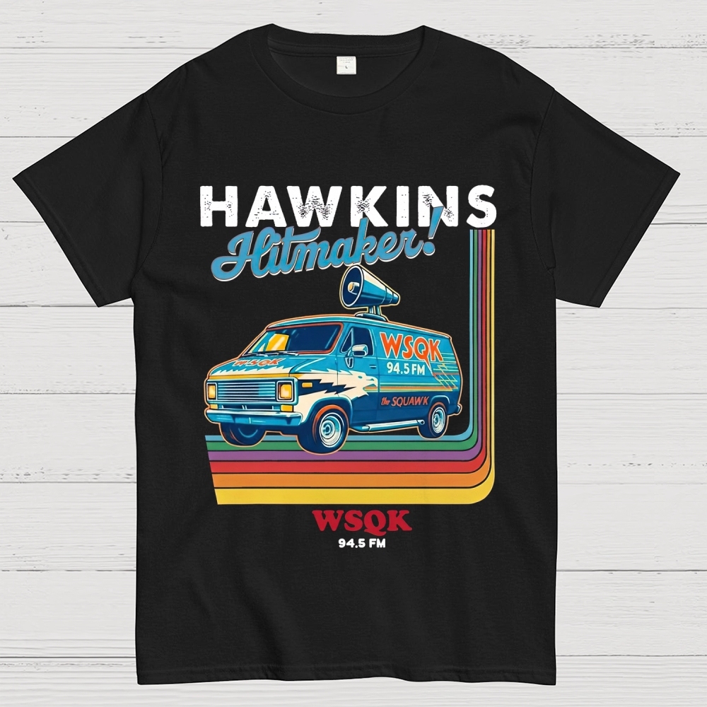 "Hawkins Hitmaker!" Retro Van Cotton T-shirt