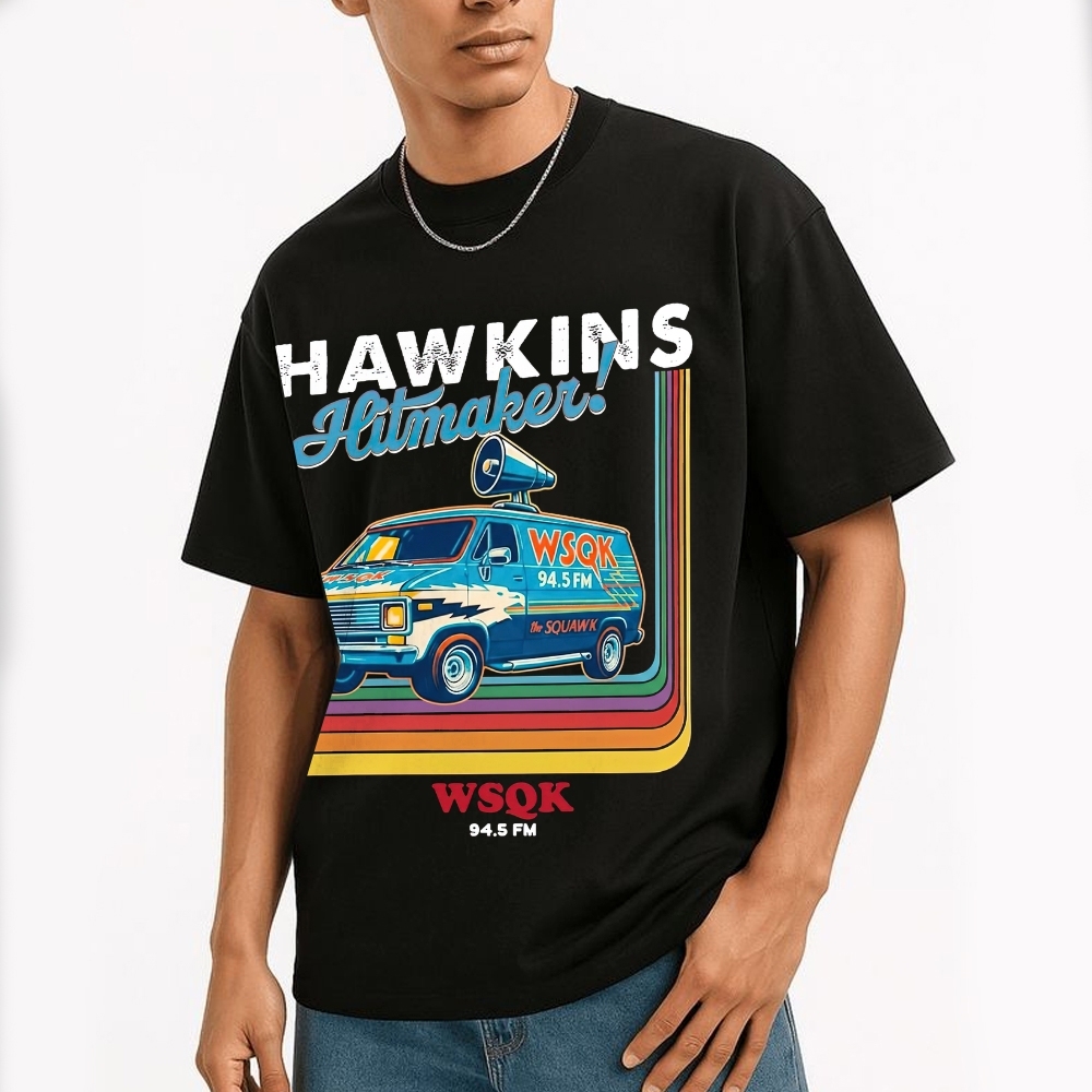 "Hawkins Hitmaker!" Retro Van Cotton T-shirt
