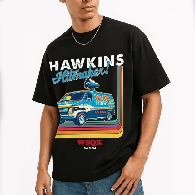 "Hawkins Hitmaker!" Retro Van Cotton T-shirt