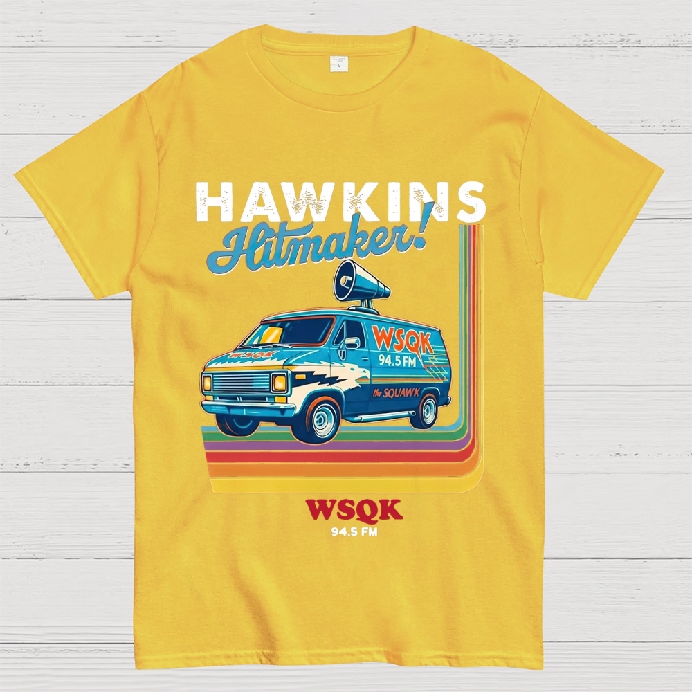 "Hawkins Hitmaker!" Retro Van Cotton T-shirt