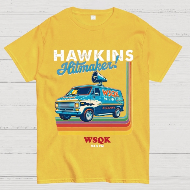"Hawkins Hitmaker!" Retro Van Cotton T-shirt