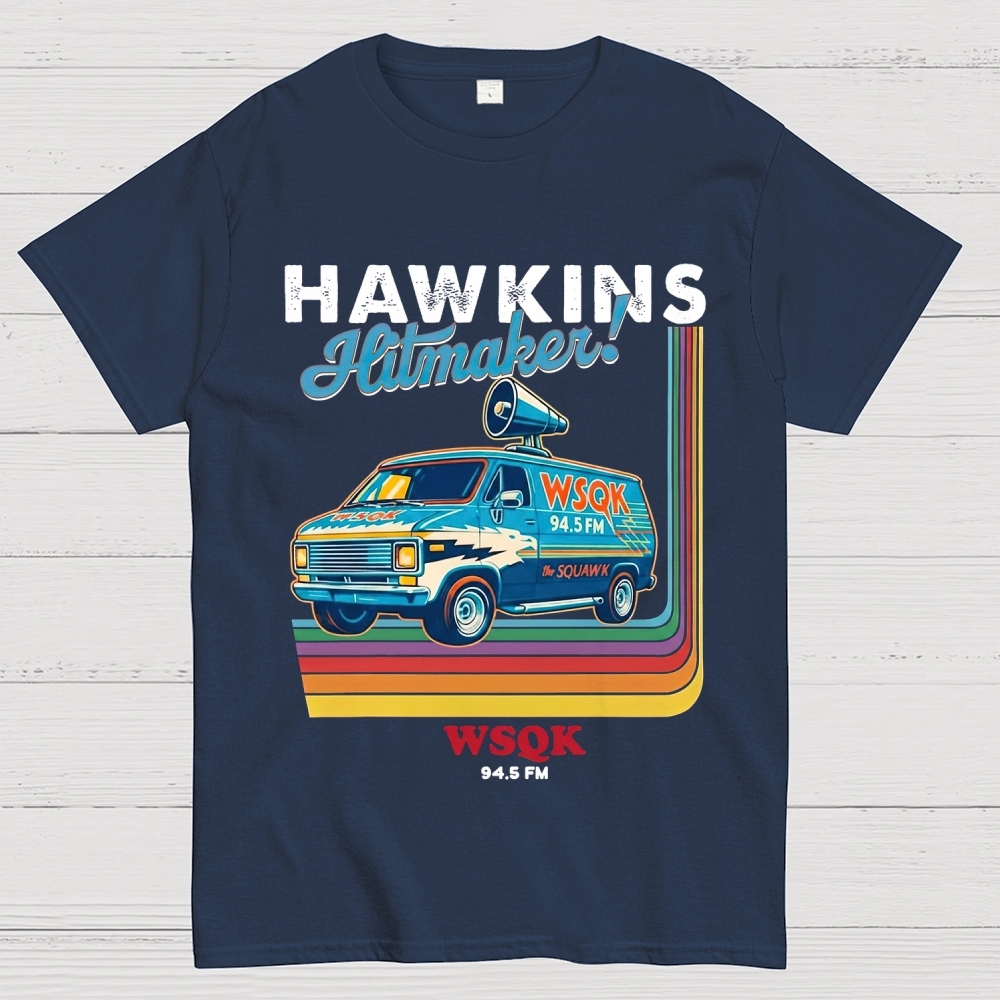 "Hawkins Hitmaker!" Retro Van Cotton T-shirt