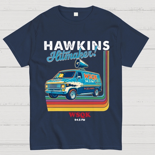 "Hawkins Hitmaker!" Retro Van Cotton T-shirt