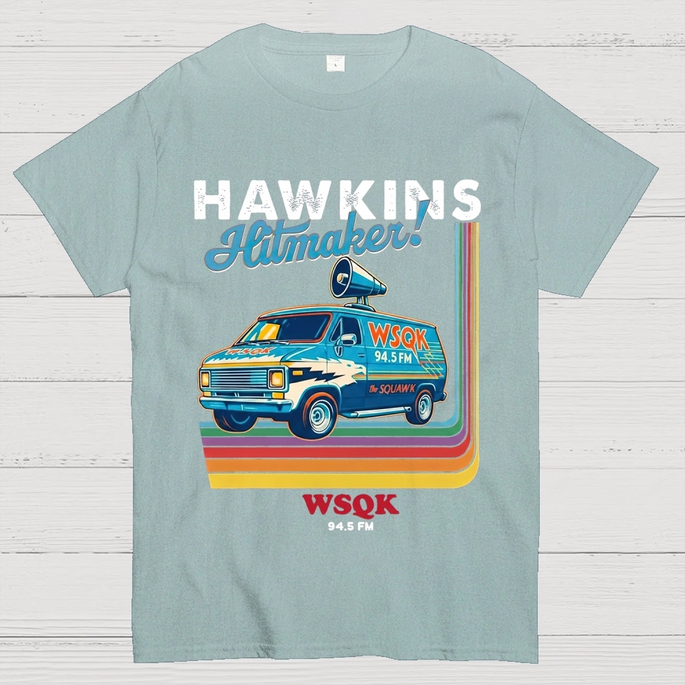 "Hawkins Hitmaker!" Retro Van Cotton T-shirt
